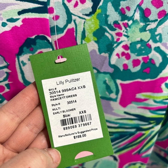 New with tags Lilly pulitzer fawcett dress size xxs off the shoulder so comfy! - Picture 3 of 6